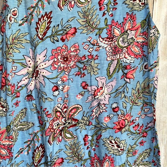 Loft Blue Floral Sleeveless Blouse - Picture 2 of 4